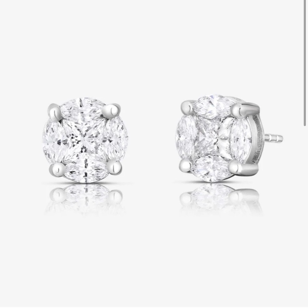 Ring concierge round illusion diamond studs size M